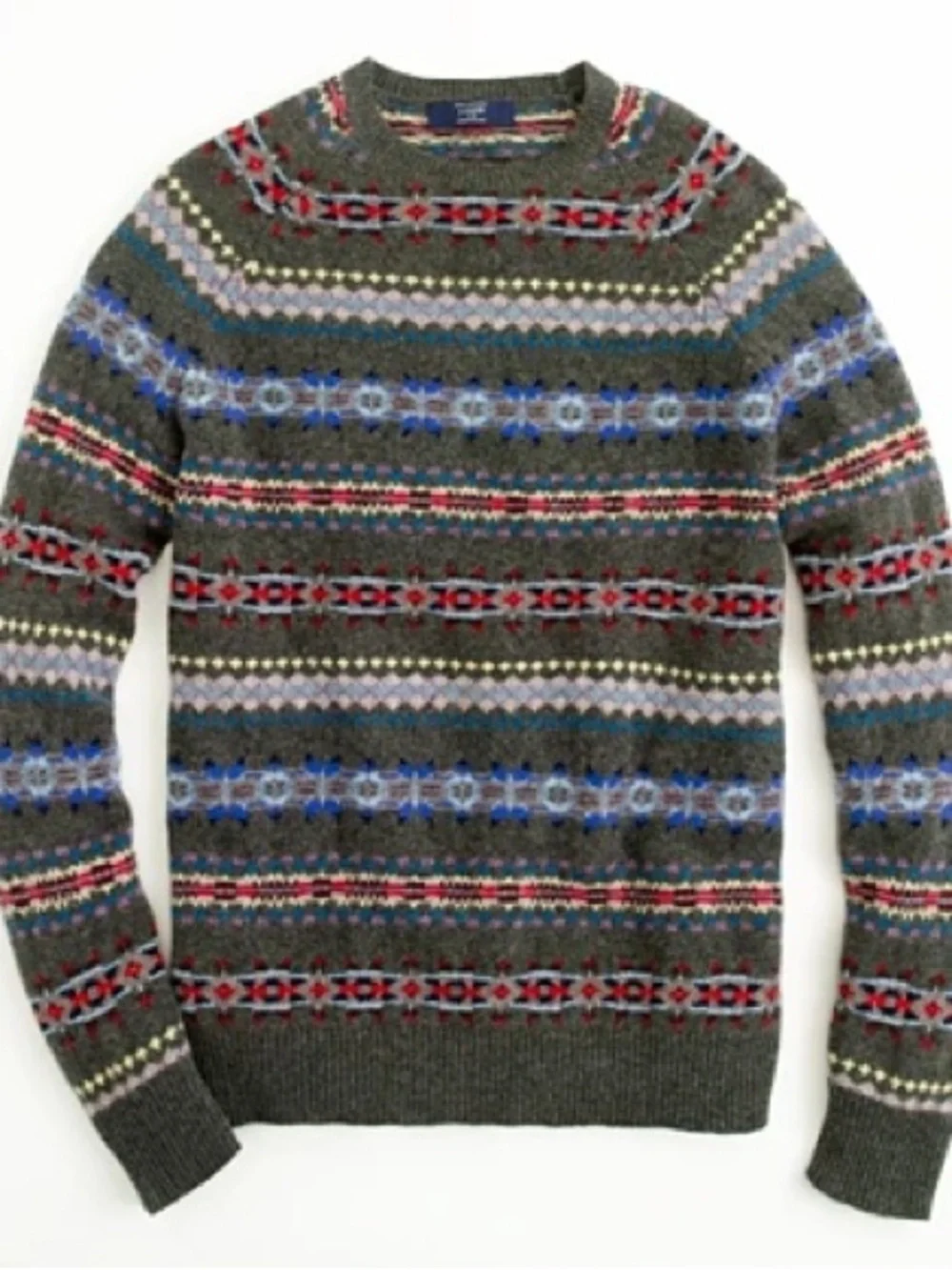 J Crew 100% Lambswool Fair Isle Sweater